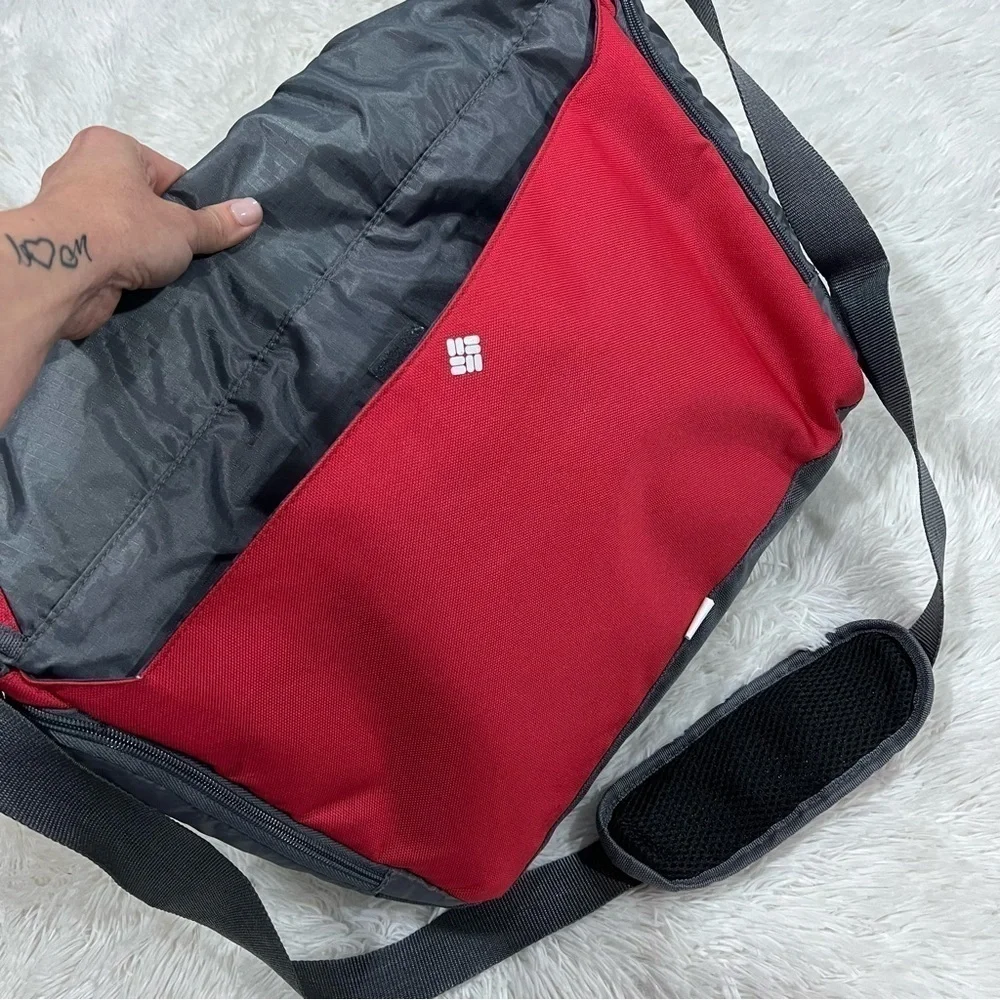 Columbia Red & Grey Insulated Diaper Messenger Bag